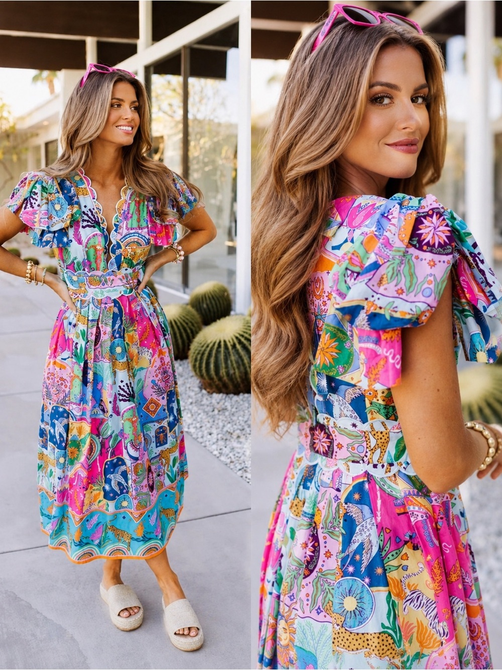 Vibrant Multi-Color Floral & Paisley Maxi Dress